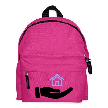 Hand holding house property - Kids' Backpack - fuchsia - Front