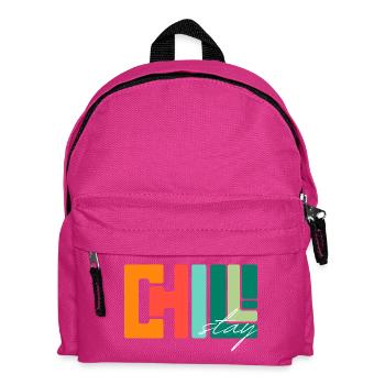 Chill Stay: Geometrische Retro-Palette - Kinder Rucksack - Fuchsia - Vorne