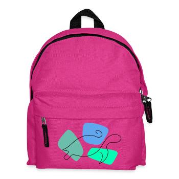 Lineart turtle with color background - Kids' Backpack - fuchsia - Front