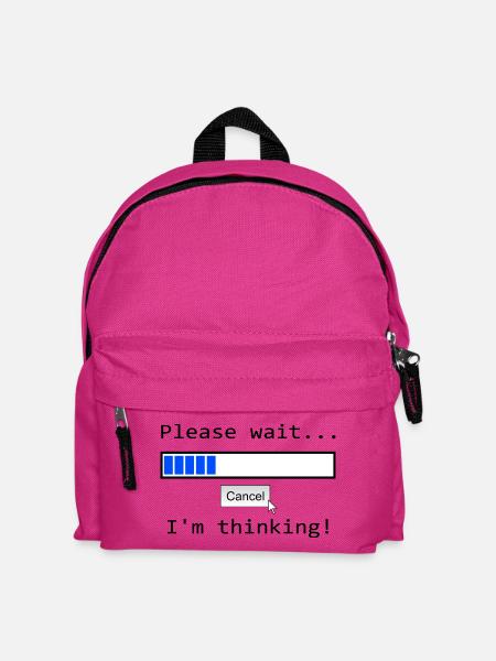 Blauer Fortschrittsbalken mit Abbrechen-Option - Kinder Rucksack - Fuchsia