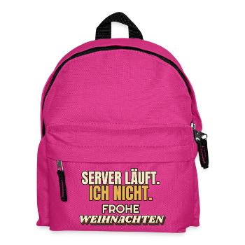 Server läuft. Ich nicht. Frohe Weihnachten - IT - Kinder Rucksack - Fuchsia - Vorne