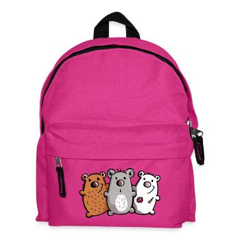 Bear Trio - Bear - Koala - Polar Bear - Brown Bear - Kids' Backpack - fuchsia - Front