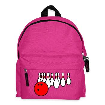 Bowling ball with pins - Kids' Backpack - fuchsia - Front