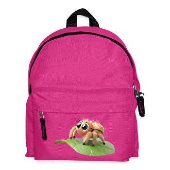 Curious little philippus spider on a leaf - Kids' Backpack - fuchsia - Front