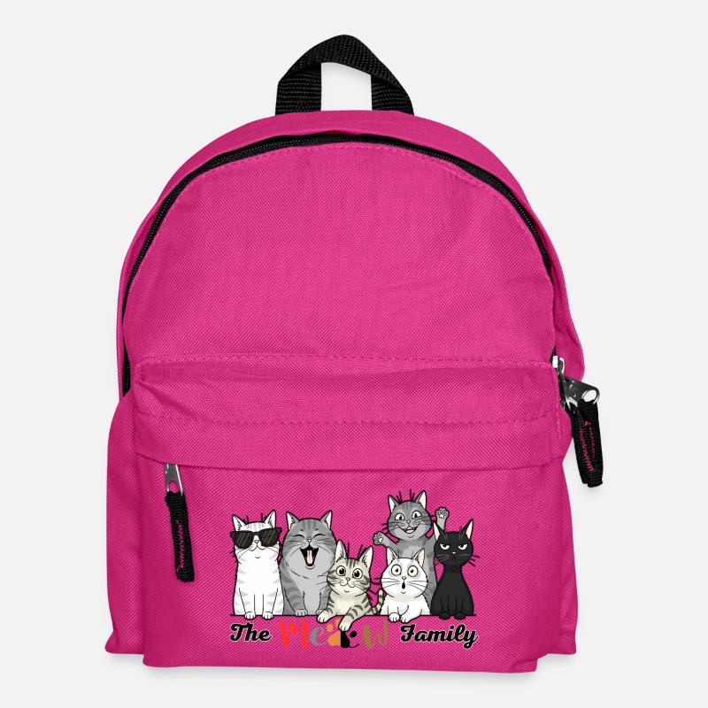 Der fröhliche Katzenstamm - Kinder Rucksack - Fuchsia