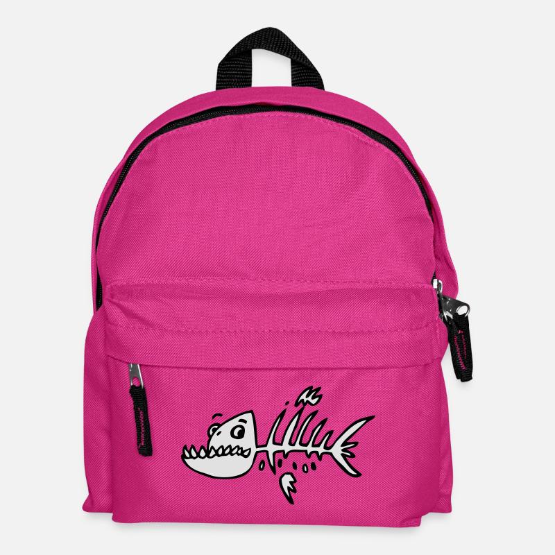 skeleton fish - Kids' Backpack - fuchsia