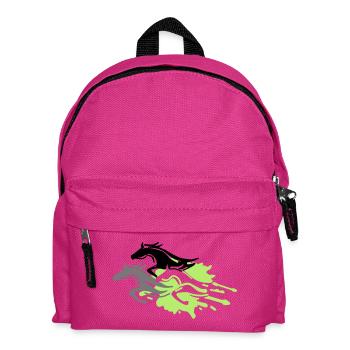 pferde - hengst - stute - fohlen - Kinder Rucksack - Fuchsia - Vorne