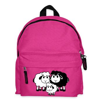 Familie Schaf 3 Papa Mama Eltern Kind Liebe Baby - Kinder Rucksack - Fuchsia - Vorne