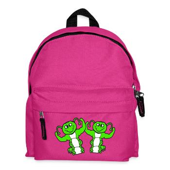 2 chenilles bodybuilder team muscle building amis mignons - Sac à dos Enfant - fuchsia - Devant