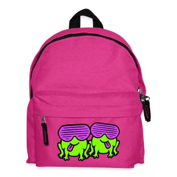 Frösche Party Sonnenbrillen cool lustig Comic Duo - Kinder Rucksack - Fuchsia - Vorne