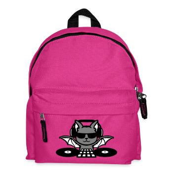 DJ Fledermaus Kopfhörer Mischpult Halloween Party - Kinder Rucksack - Fuchsia - Vorne