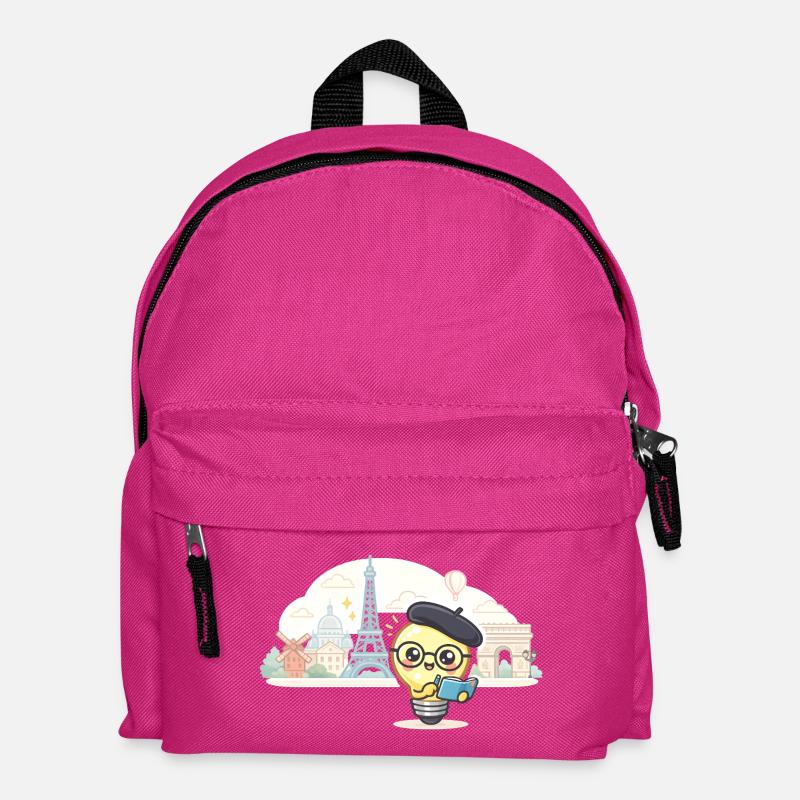 Parisian Lightbulb Scholar - Kids' Backpack - fuchsia