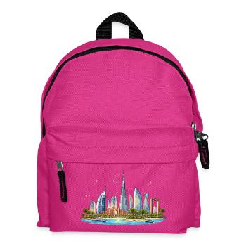 Dubai Skyline am Wasser - Kinder Rucksack - Fuchsia - Vorne