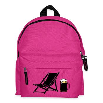 Silhouette de la chaise longue et de la chope de bière - Sac à dos Enfant - fuchsia - Devant