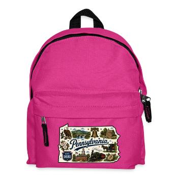 Pennsylvania Keystone State Vintage-Aufkleber - Kinder Rucksack - Fuchsia - Vorne