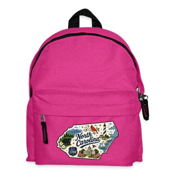 North Carolina Tar Heel State Vintage-Aufkleber - Kinder Rucksack - Fuchsia - Vorne