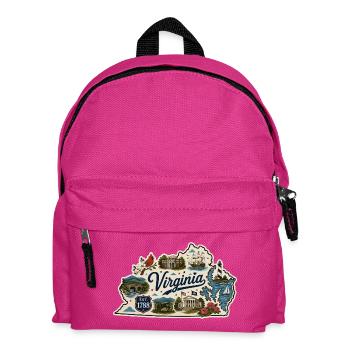 Virginia Old Dominion State Vintage-Aufkleber - Kinder Rucksack - Fuchsia - Vorne