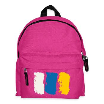 Kanarische Inseln Flagge - Pinselstriche - Kinder Rucksack - Fuchsia - Vorne