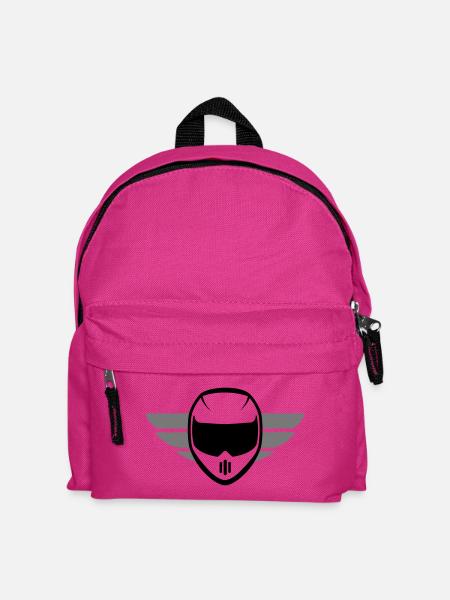Sport Motorradhelm mit Flügel - Kinder Rucksack - Fuchsia