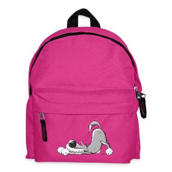 Happy Grey Wolf - Kids' Backpack - fuchsia - Front