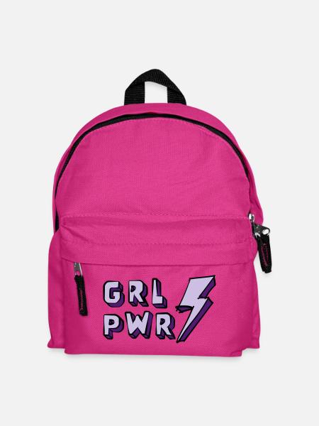 Illustration of Girl Power and Energy - Kids' Backpack - fuchsia