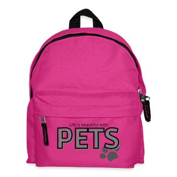 Animaux de compagnie: vivre est beau avec les animaux de compagnie - Sac à dos Enfant - fuchsia - Devant