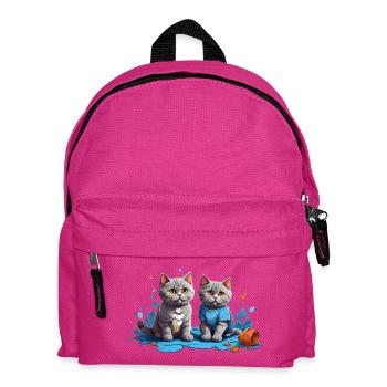 Cat Lovers in Blue Puddle - Kids' Backpack - fuchsia - Front