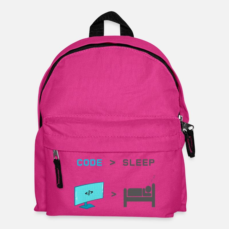 Code vs Sleep: Coder in Sleep Mode - Kids' Backpack - fuchsia