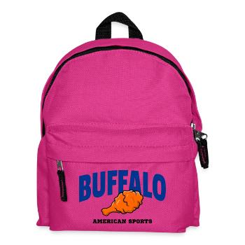 Buffalo Wing Football Shirt – Funny Fan Design - Kids' Backpack - fuchsia - Front