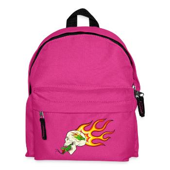 Retro Biker Motiv – Flammendrache & Schlange - Kinder Rucksack - Fuchsia - Vorne