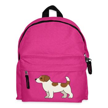 Beagle Cartoon Dog White Brown - Kids' Backpack - fuchsia - Front