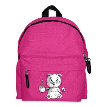Grummelige Morgenmuffel Katze - Kaffee - Katzen - Kinder Rucksack - Fuchsia - Vorne