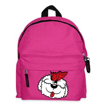 Dog Butterfly Nose Cute Funny Happy Comic - Kids' Backpack - fuchsia - Front