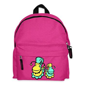 2 Schneckenhaus Schnecken Kind Papa Mama Familie - Kinder Rucksack - Fuchsia - Vorne