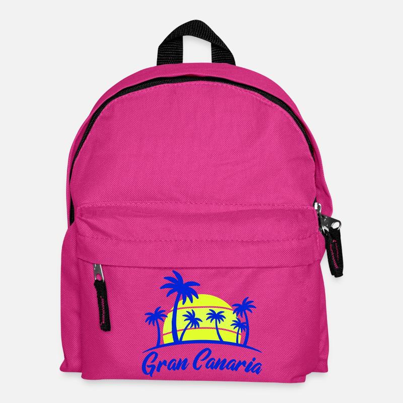 Gran Canaria sunset with palm trees - Kids' Backpack - fuchsia