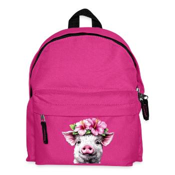 Hibiskuskrone Schwein - Kinder Rucksack - Fuchsia - Vorne