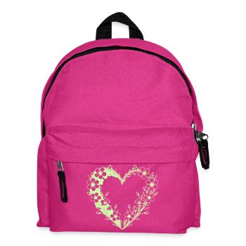 Cœur fleuri dans un cadre floral - Sac à dos Enfant - fuchsia - Devant