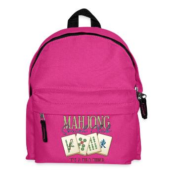 Mahjong Social Club Club Fliesen-Ding - Kinder Rucksack - Fuchsia - Vorne