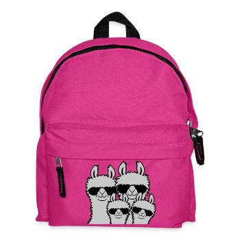 Lama Family Parents Child - Kids' Backpack - fuchsia - Front