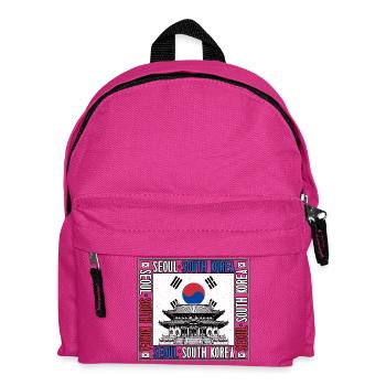 Seoul South Korea Korean Flag Korean Temple - Kids' Backpack - fuchsia - Front