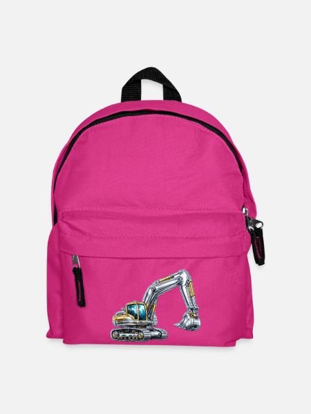 Bagger Chrom-Bagger Bagger Futuristischer Bagger - Kinder Rucksack - Fuchsia