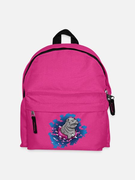 Hippo mit Schwimmring - Kinder Rucksack - Fuchsia