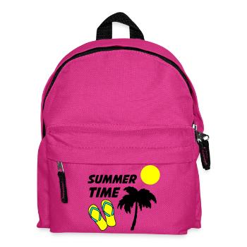 Beach flip-flops in the sunlight - Kids' Backpack - fuchsia - Front
