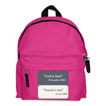 God is Dead - Nietzsche  - Kinder Rucksack - Fuchsia - Vorne