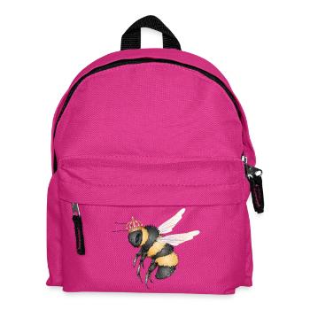 Drawing of a flying bumblebee with crown - Kids' Backpack - fuchsia - Front