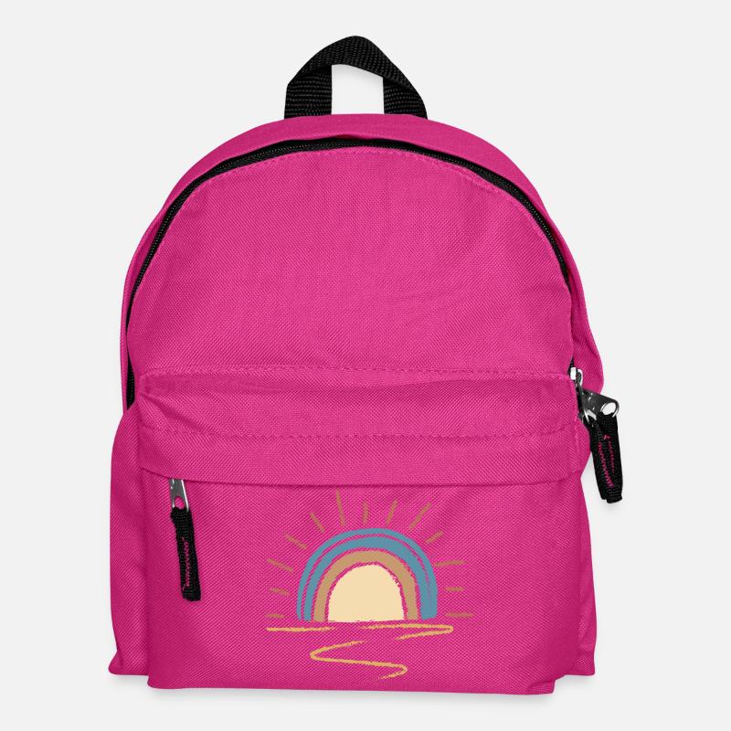 Pastel Sunrise Arc - Kids' Backpack - fuchsia