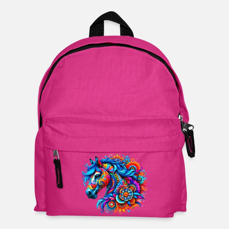 Pferd - Kinder Rucksack - Fuchsia