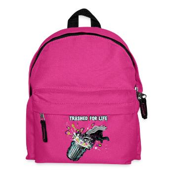 Trashed for Life Raccoon - Kids' Backpack - fuchsia - Front
