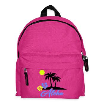 Aloha Hibiscus Neon Script - Kids' Backpack - fuchsia - Front