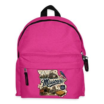 Missouri Show Me State Vintage-Reiseaufkleber - Kinder Rucksack - Fuchsia - Vorne